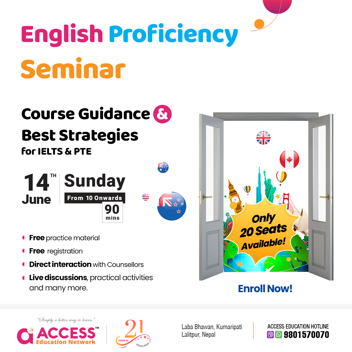 English Proficiency Seminar - Course Guidance & Best Strategies for Ielts Pte (Kumaripati Office)